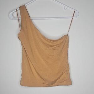J. Crew One-Shoulder Camel Tank Top